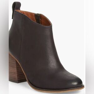 BP Lance-Lea Block Heel Bootie (Women) Black Burnished Leather -Size 13